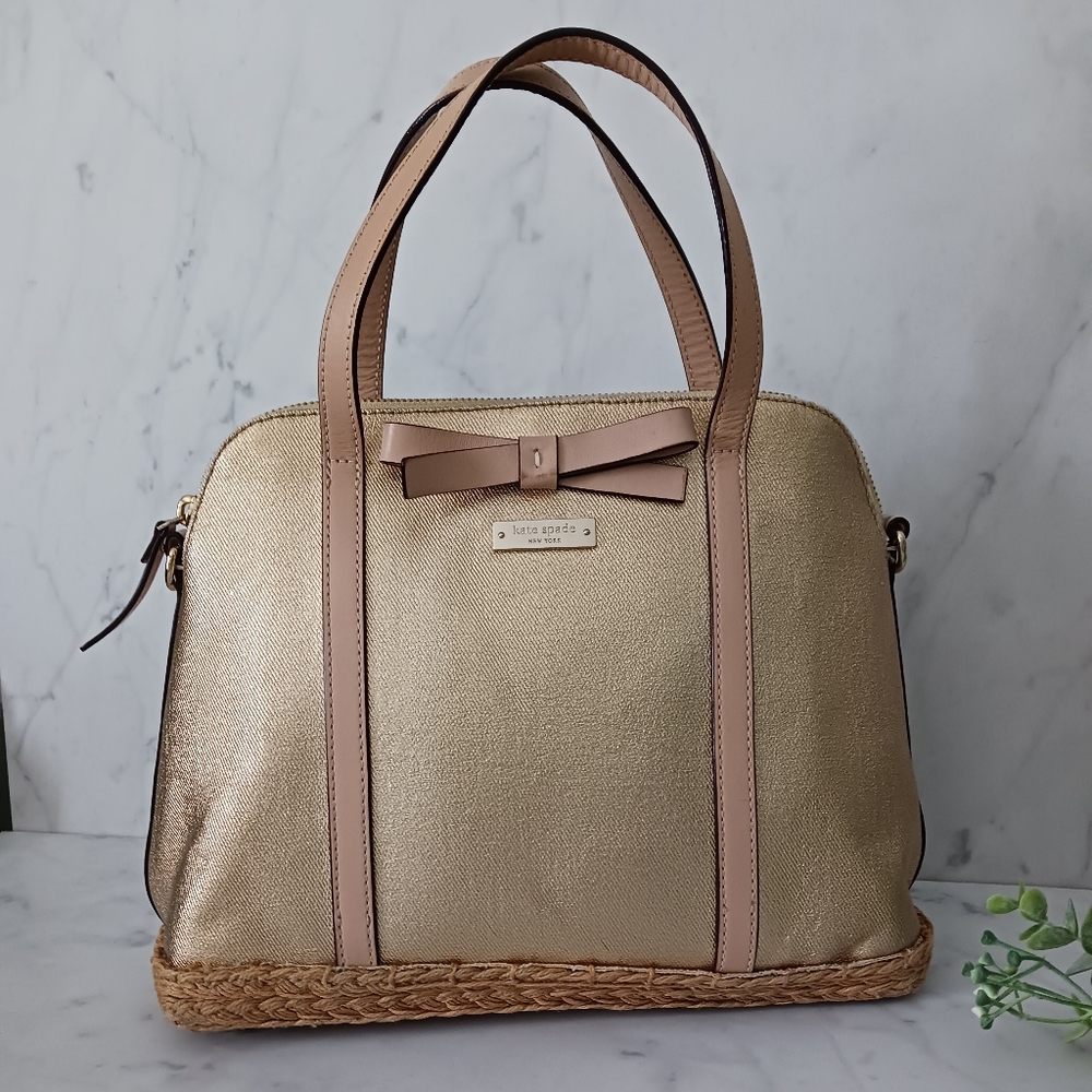 Kate Spade Gold Capri Espadrille Maise Mixedmedia Satchel
